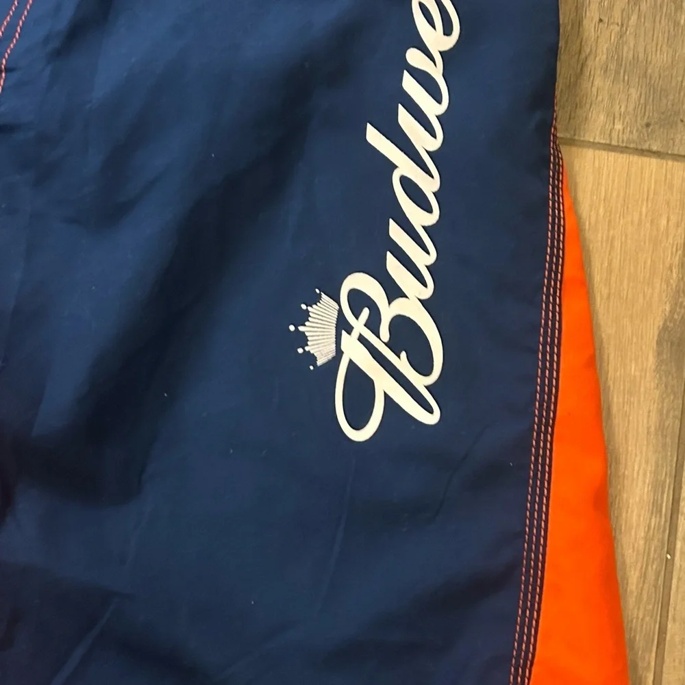 Budweiser Men's Navy and Orange Swim Shorts - Picture 2 of 6